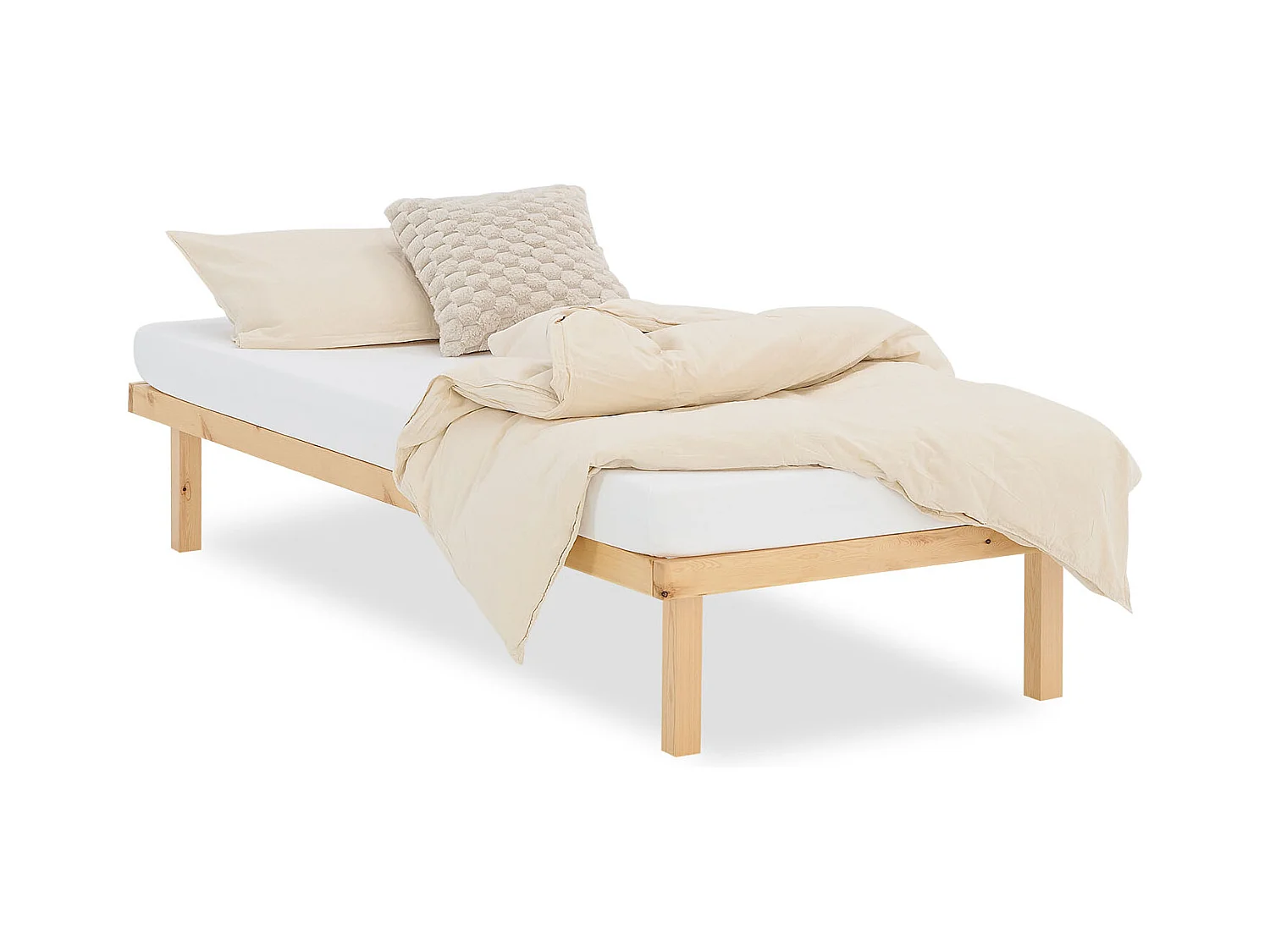 Cama de madera 90x200 cm natural