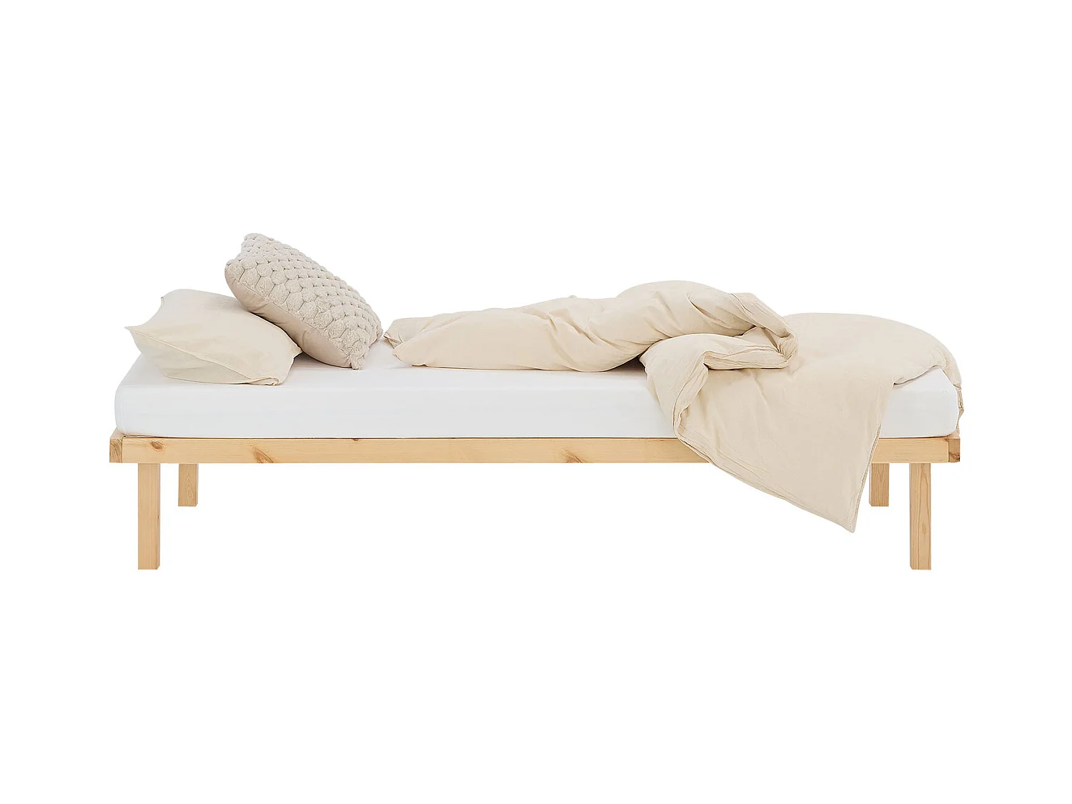Lit en Bois 90x200 cm Naturel