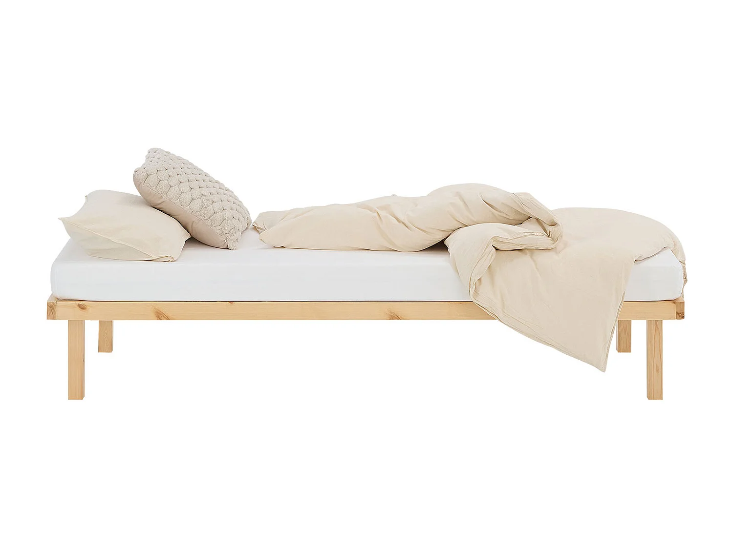 Cama de madera 90x200 cm natural