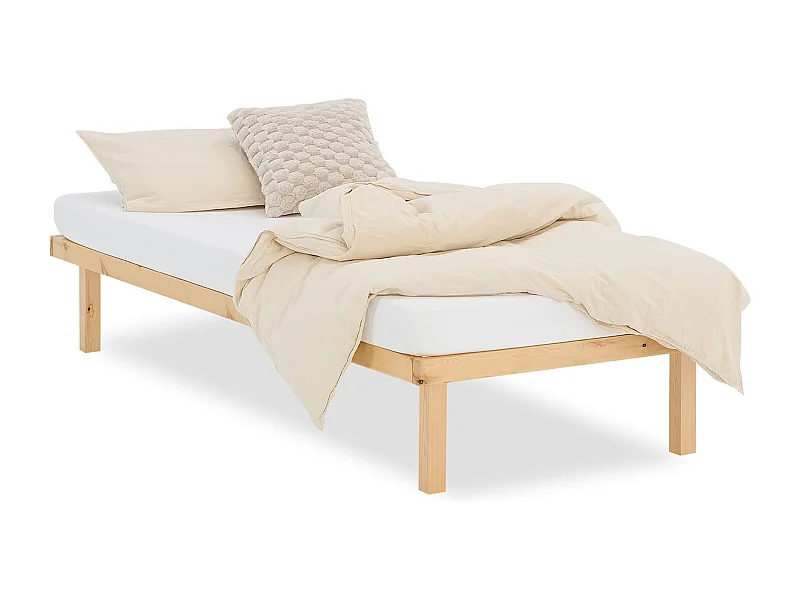 Cama de madera 90x200 cm natural