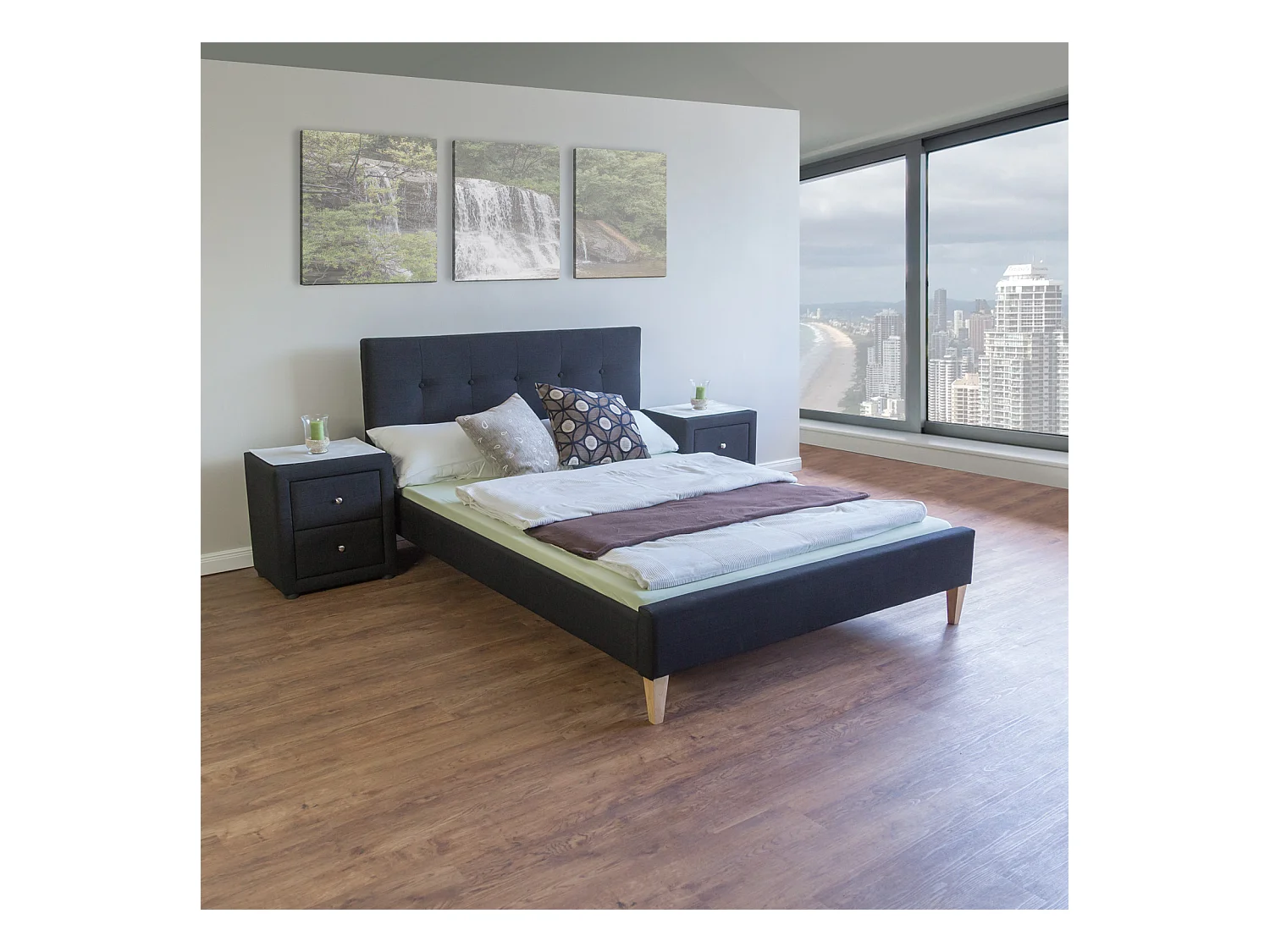 Bedframe 160x200 cm Zwart