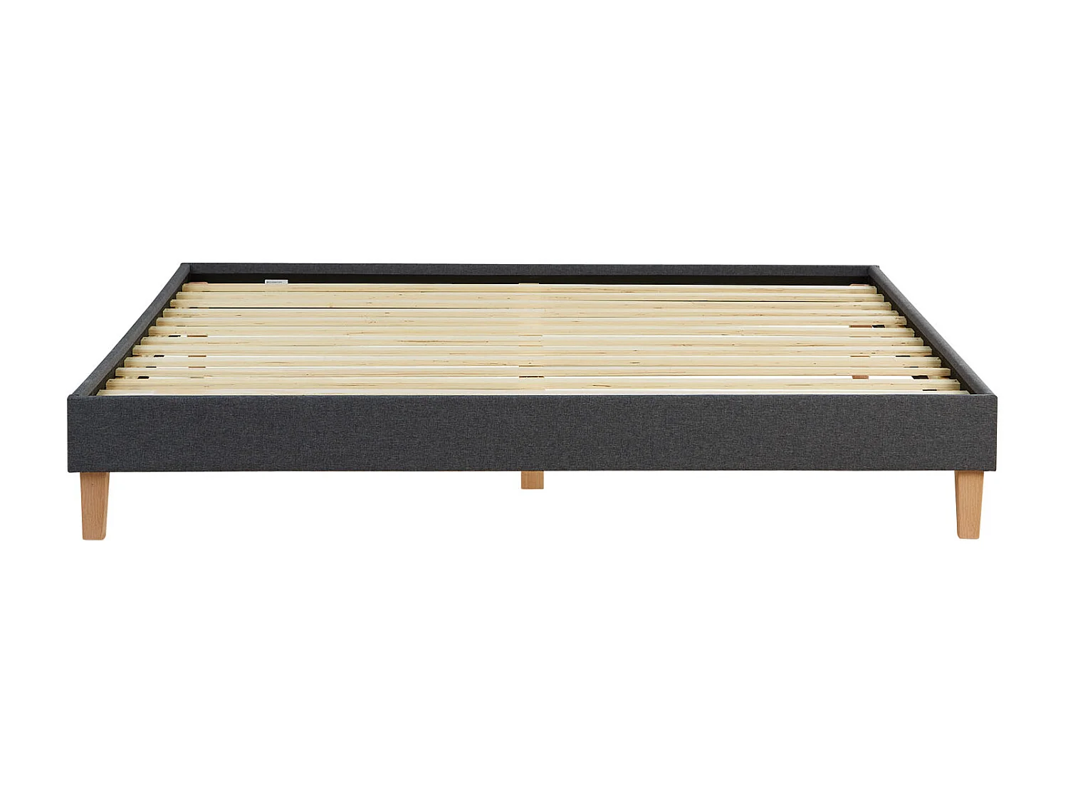 Bettgestell 180x200 cm grau gepolstert