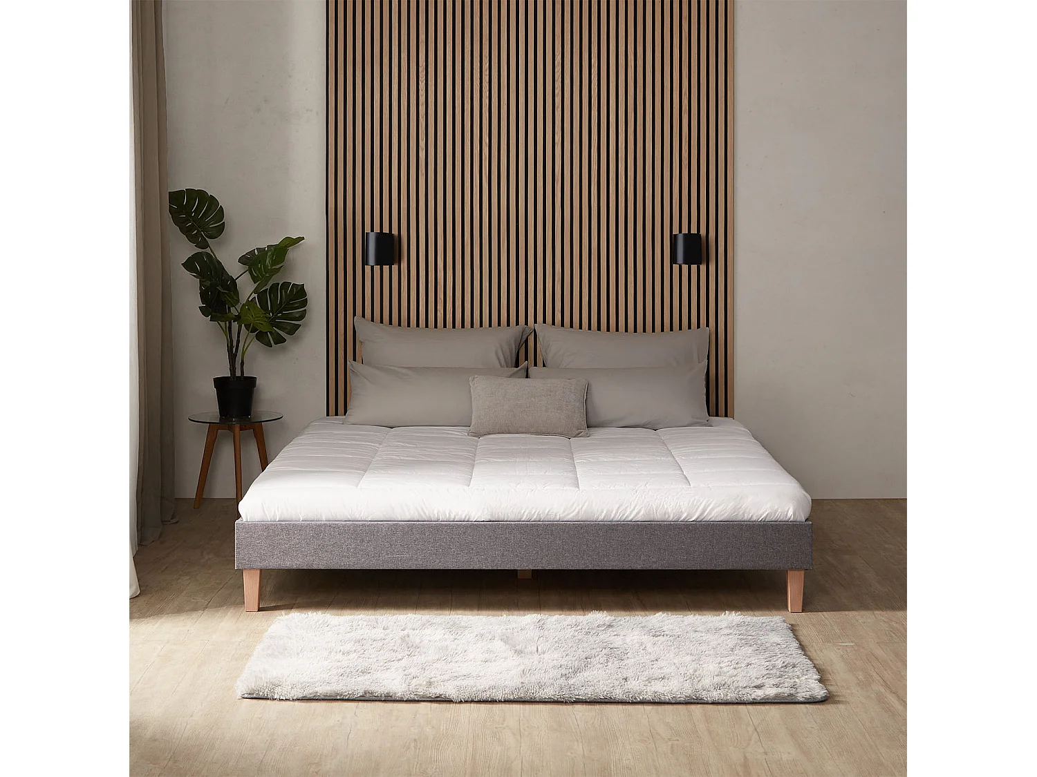 Bedframe 180x200 cm grijs gestoffeerd