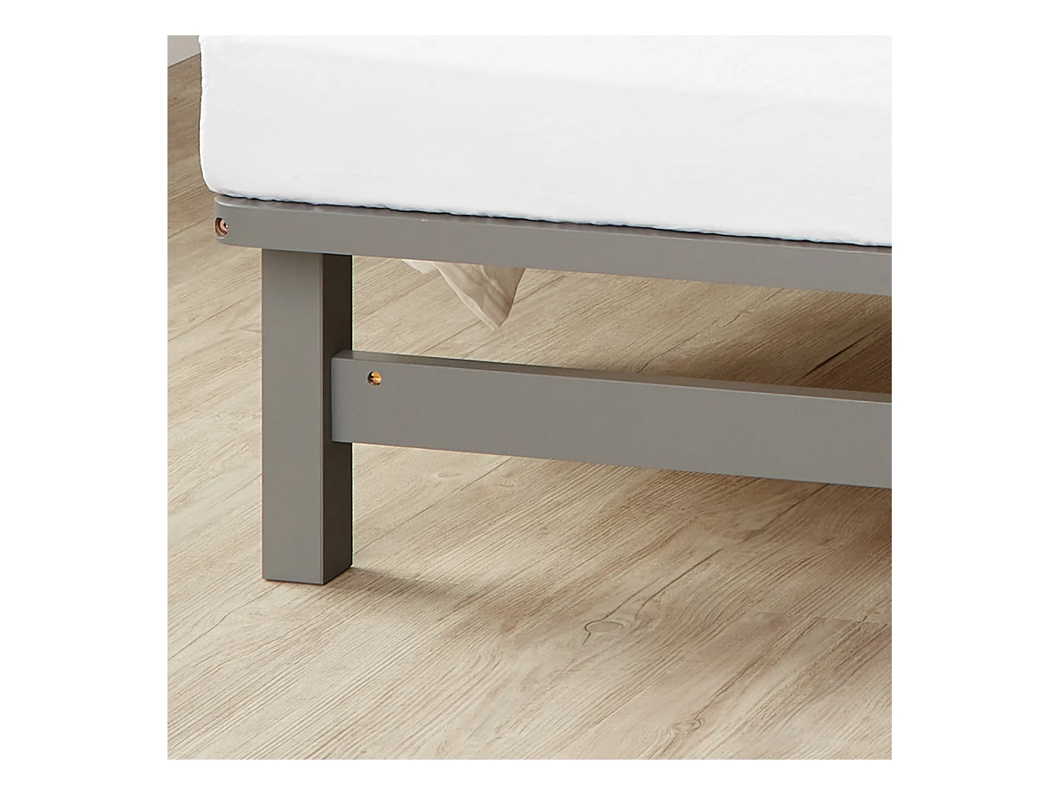 Lit double avec tiroirs, 140x200 cm, Gris