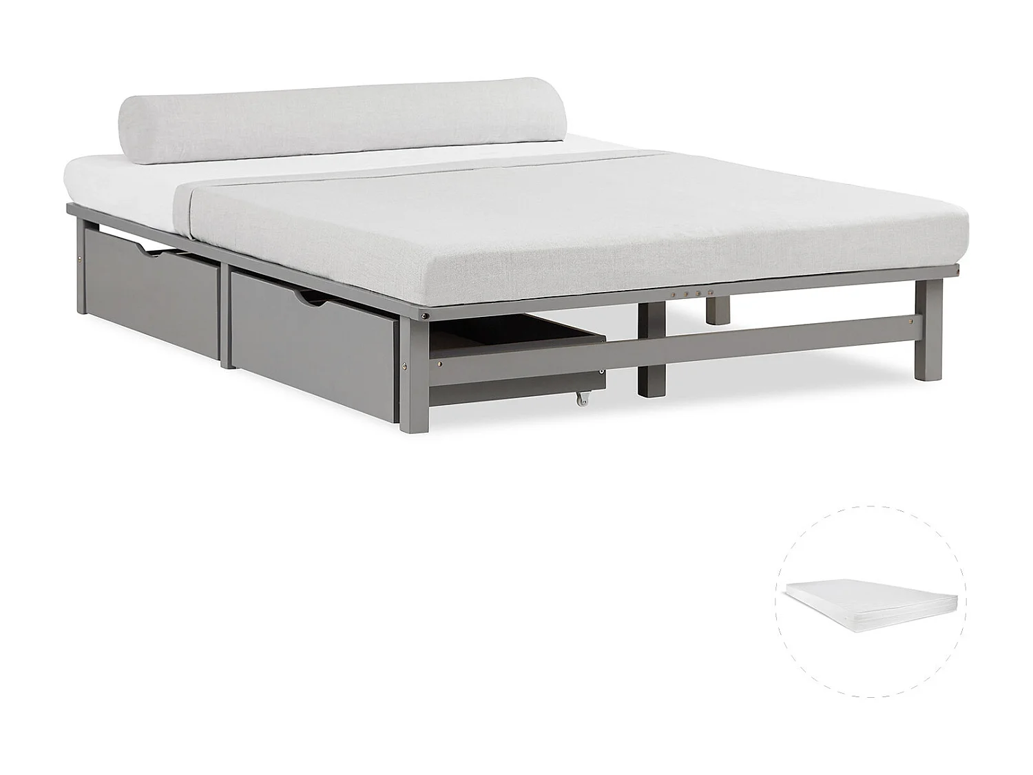 Cama 140x200 cm Gris