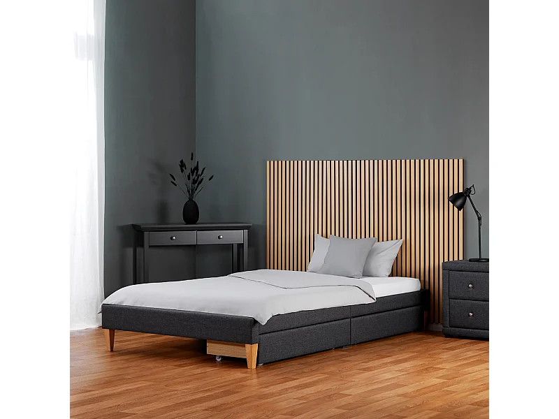 Polsterbett 145x32x210 cm grau