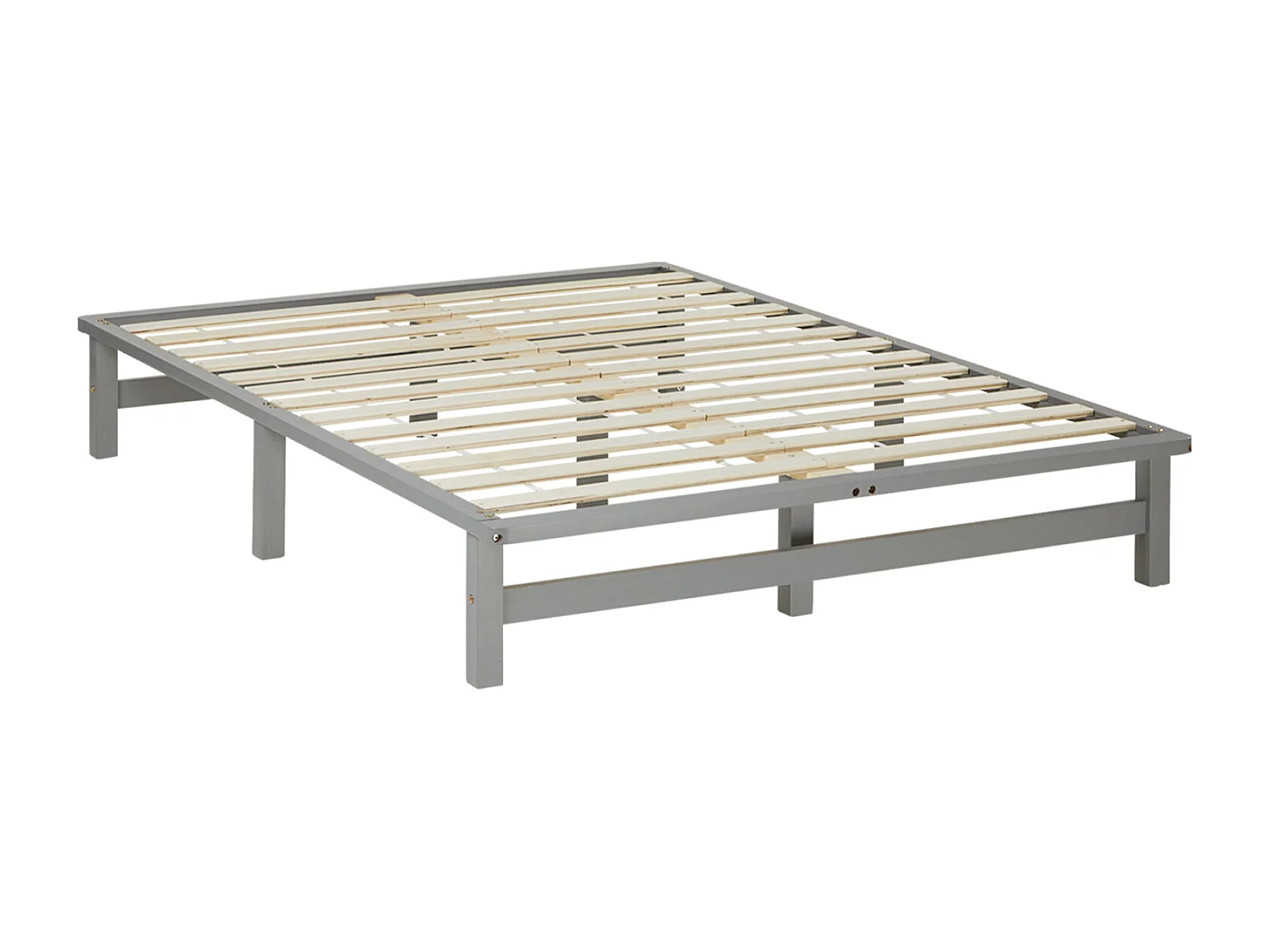 Bett 140x200 cm grau Palett