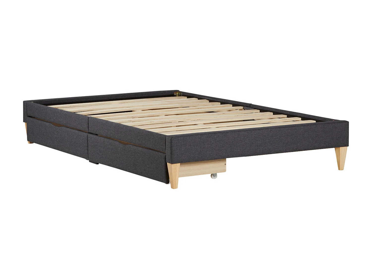 Gestoffeerd bed 95x32x210 cm grijs Slatts