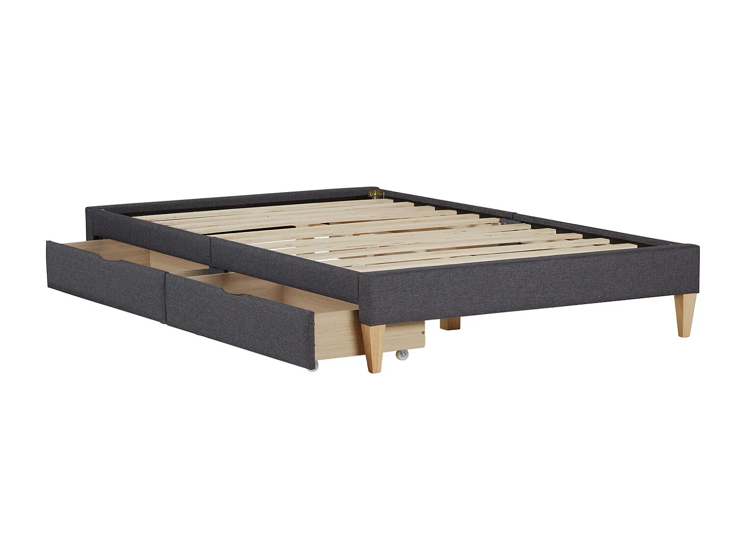 Gestoffeerd bed 95x32x210 cm grijs Slatts