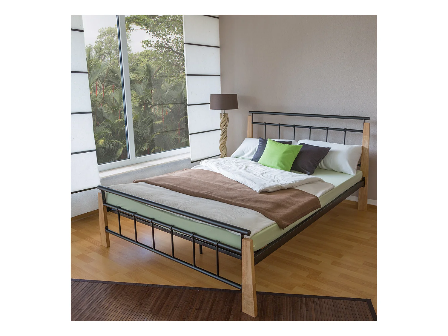 Letto in metallo 160x200 cm Nero 5072