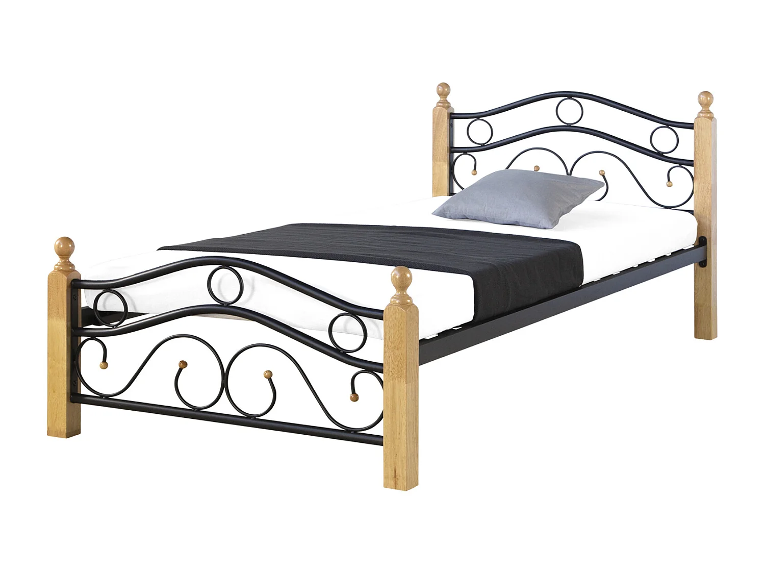 Łóżko 90x200 cm czarne