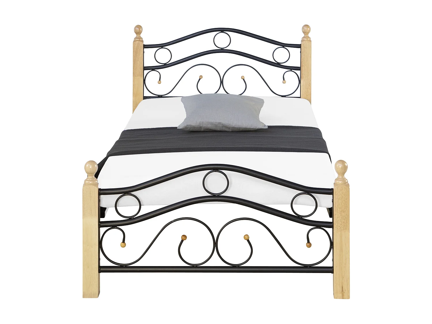 Łóżko 90x200 cm czarne