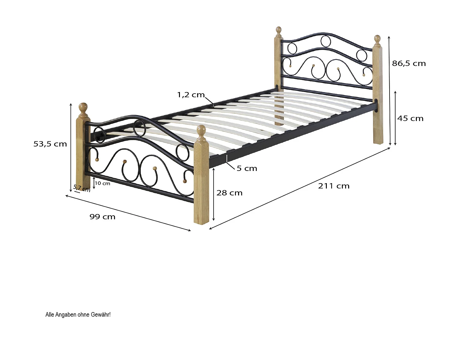 Łóżko 90x200 cm czarne