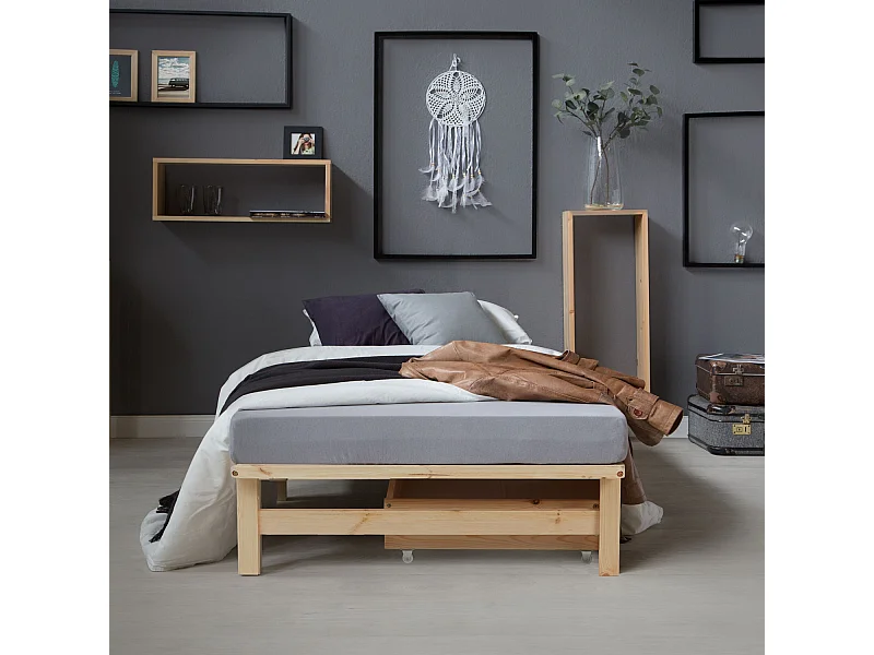 Łóżko 90x200 cm Naturalna Paleta