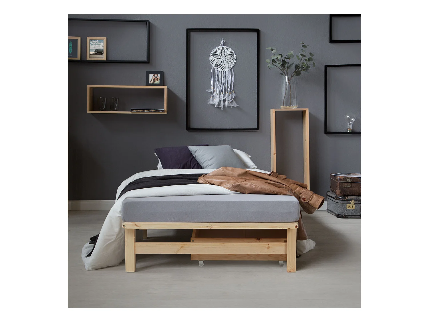 Cama 90x200 cm Palete Natural