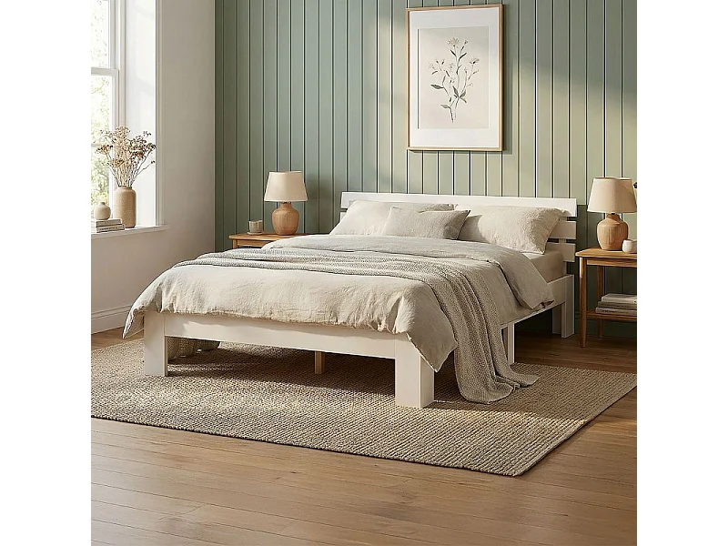 Säng, Home, 124x204 cm, Vit