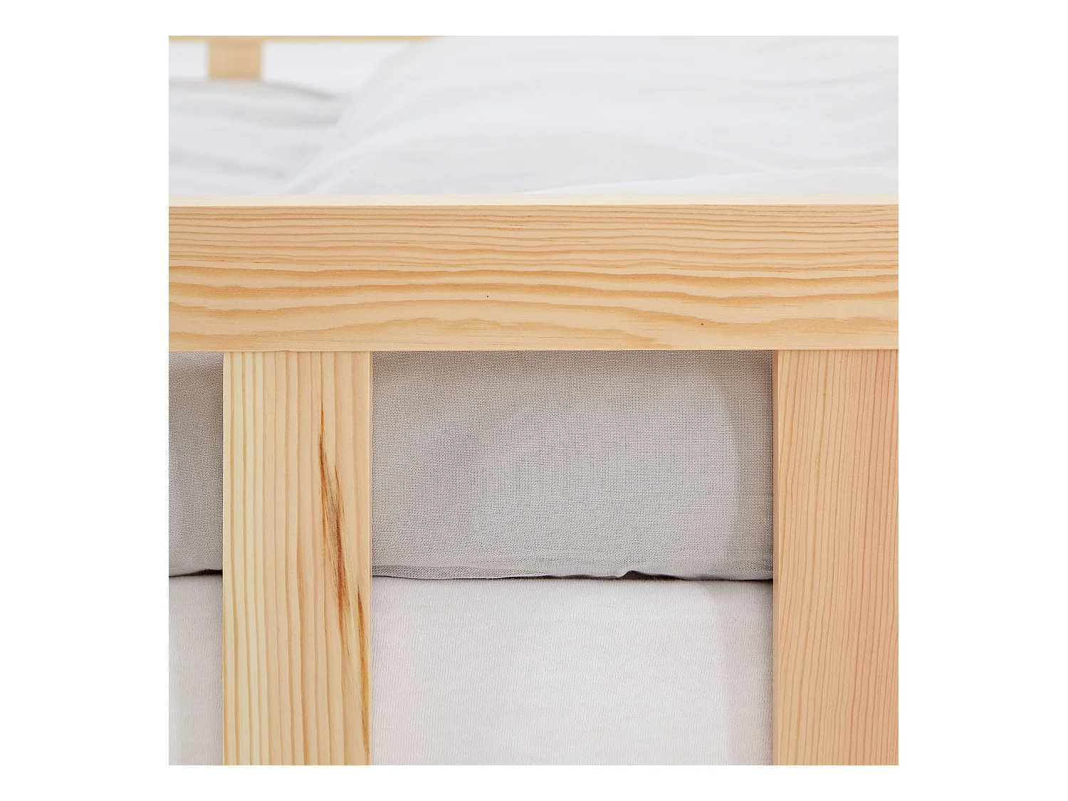 Kinderbett 120x200 cm Natur Montessori Bett mit Schutzgittern