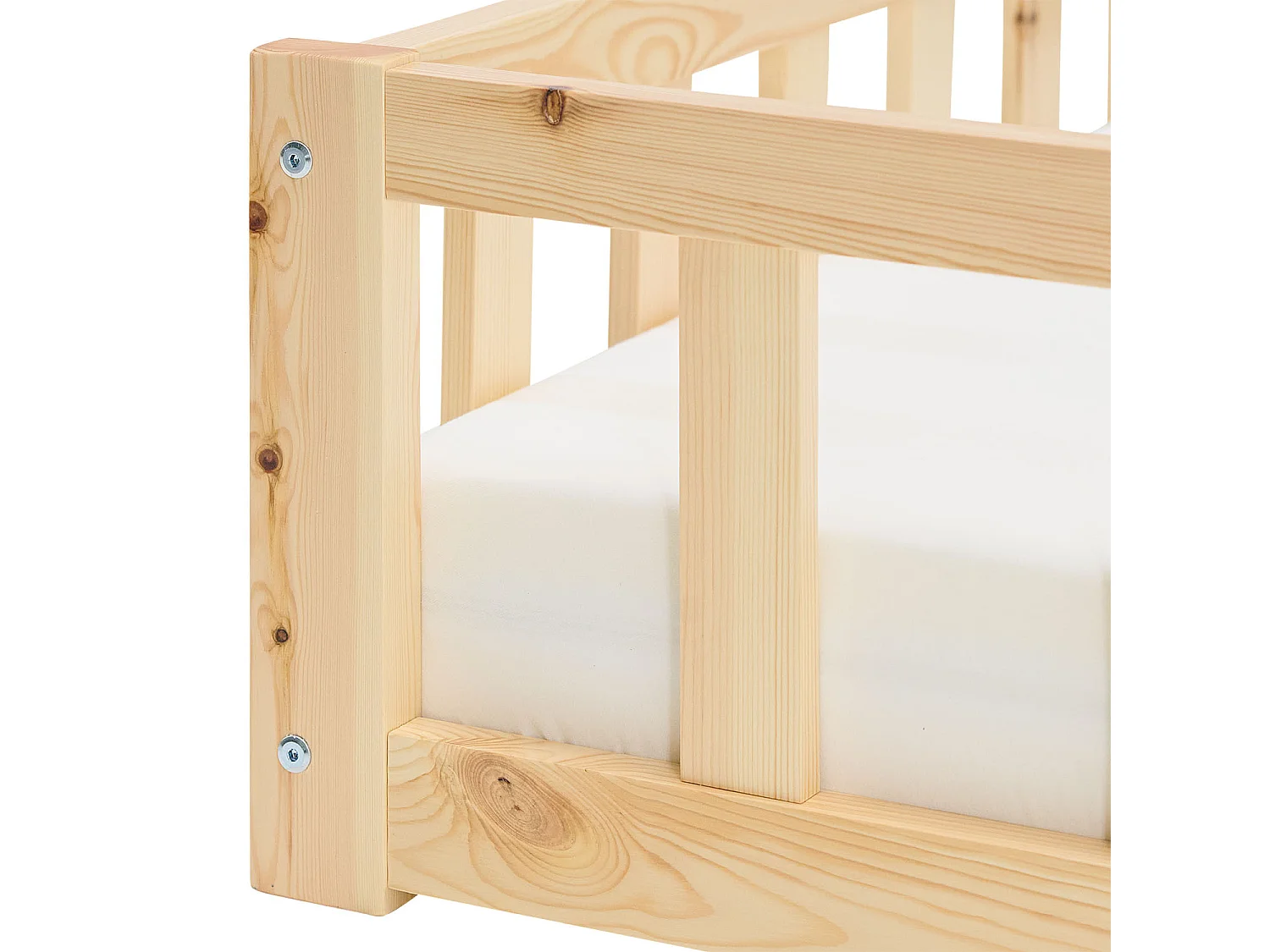 Cama Infantil 120x200 cm Cama Montessori Natural com Barreiras