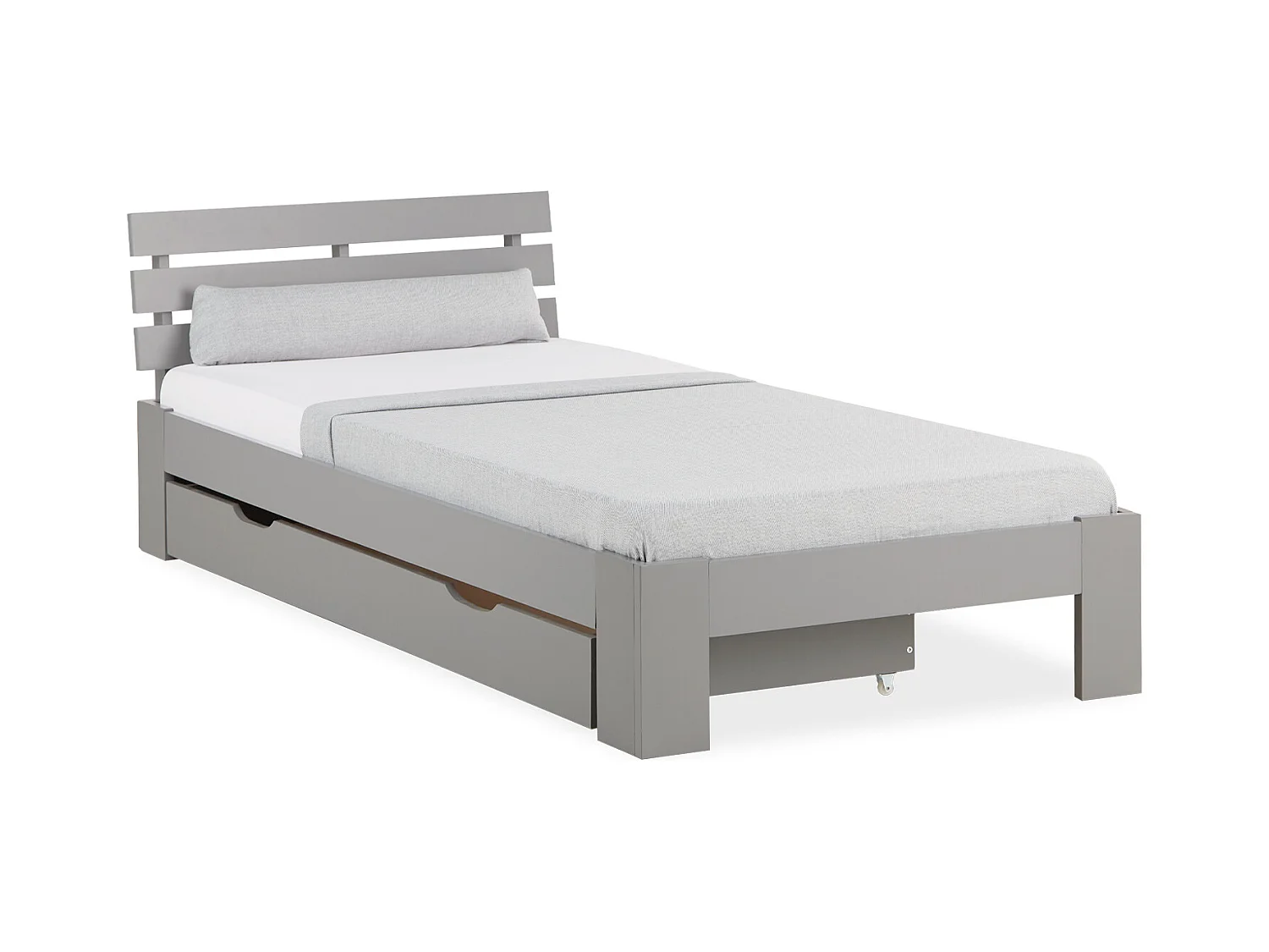 Einzelbett 90x200 cm Grau