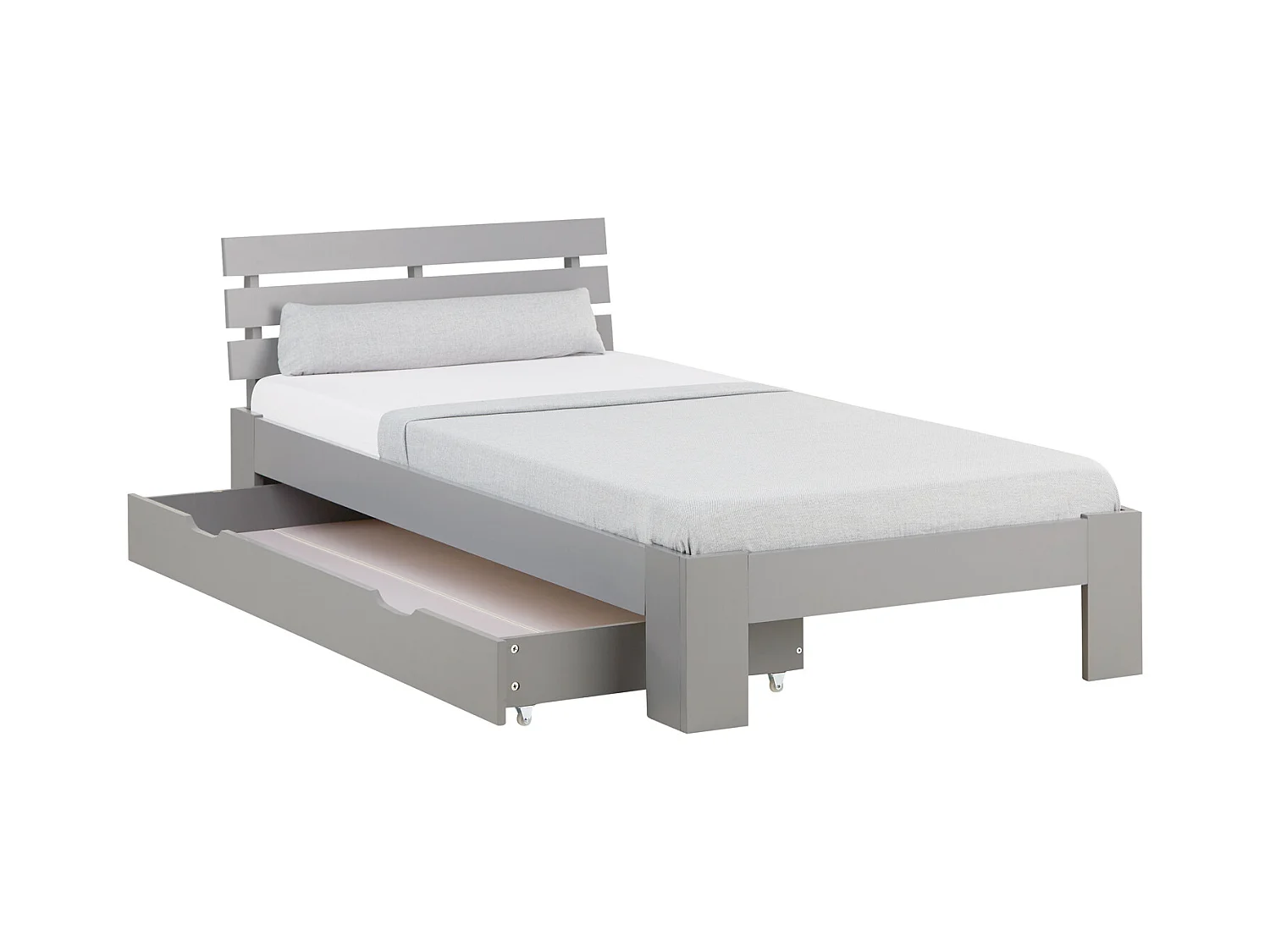 Einzelbett 90x200 cm Grau