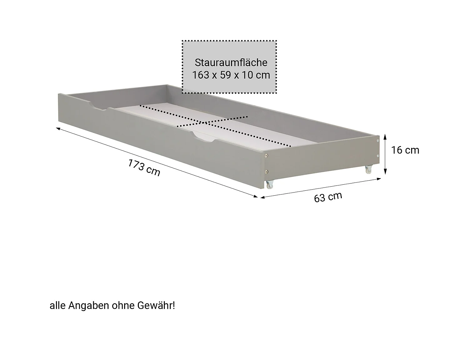 Einzelbett 90x200 cm Grau