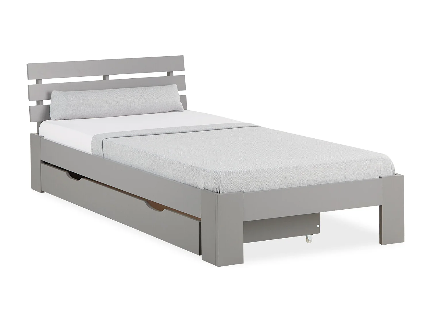 Cama individual 90x200 cm Gris