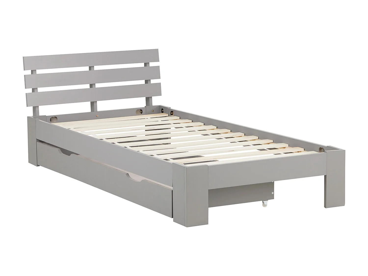 Cama individual 90x200 cm Gris