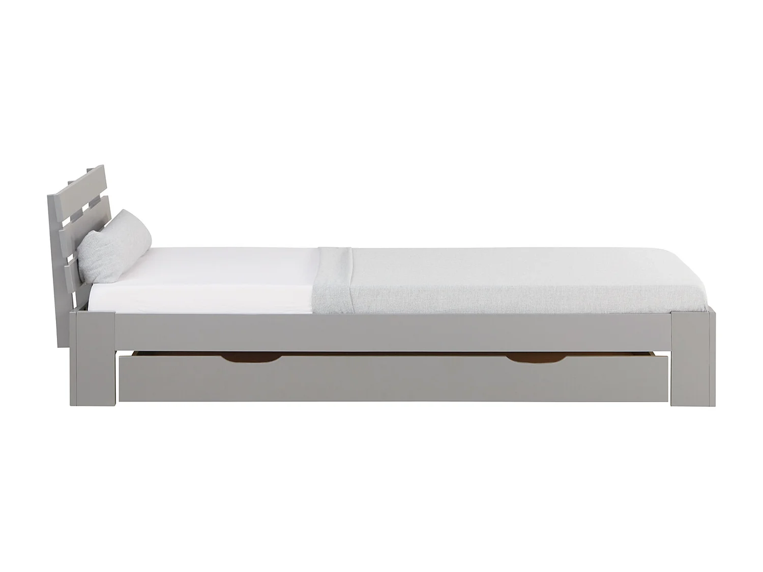 Cama individual 90x200 cm Gris