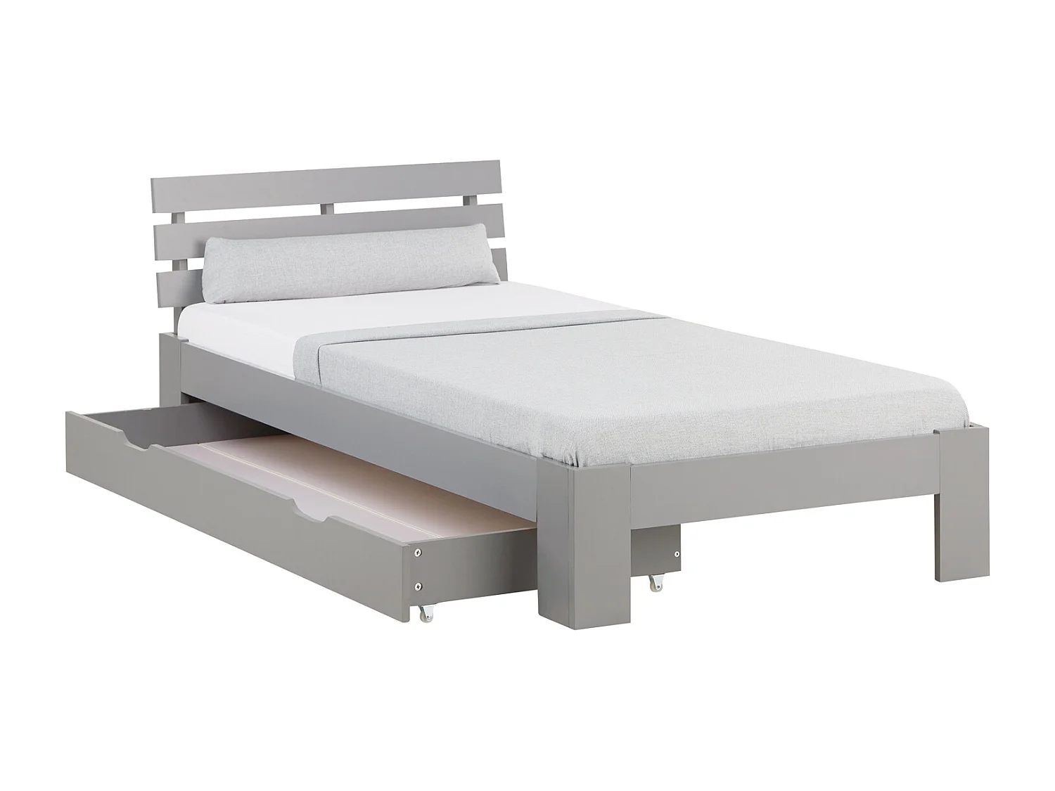 Cama individual 90x200 cm Gris