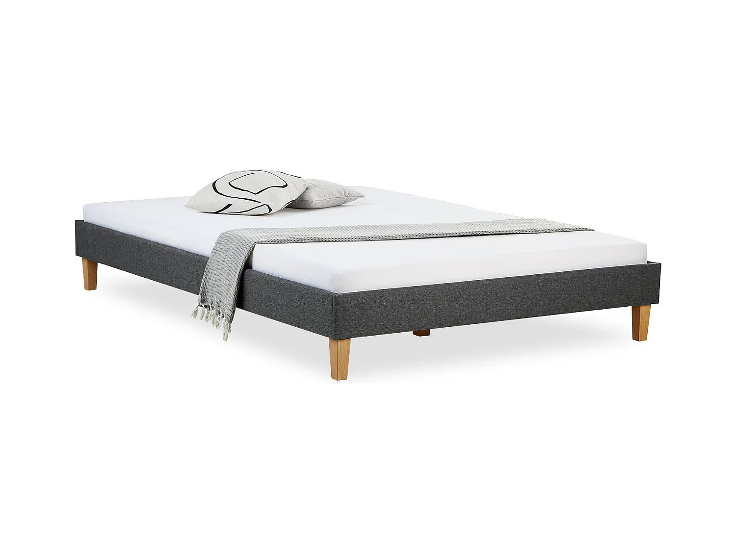 Polsterbett 140x200 cm grau