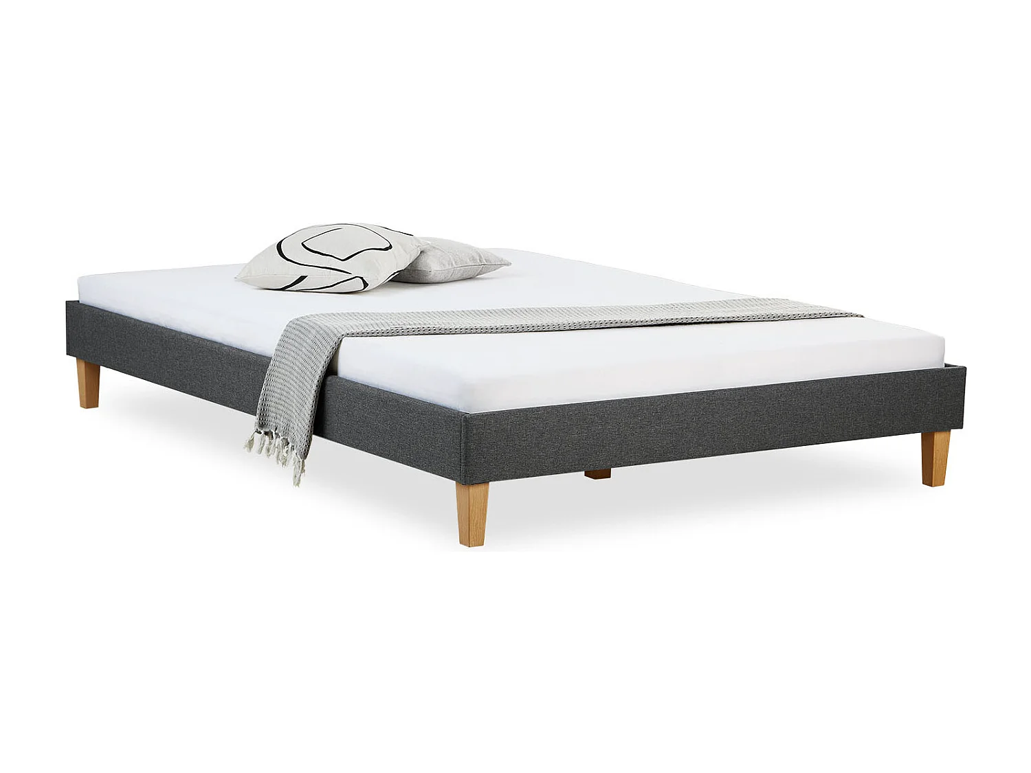 Gestoffeerd bed 140x200 cm grijs