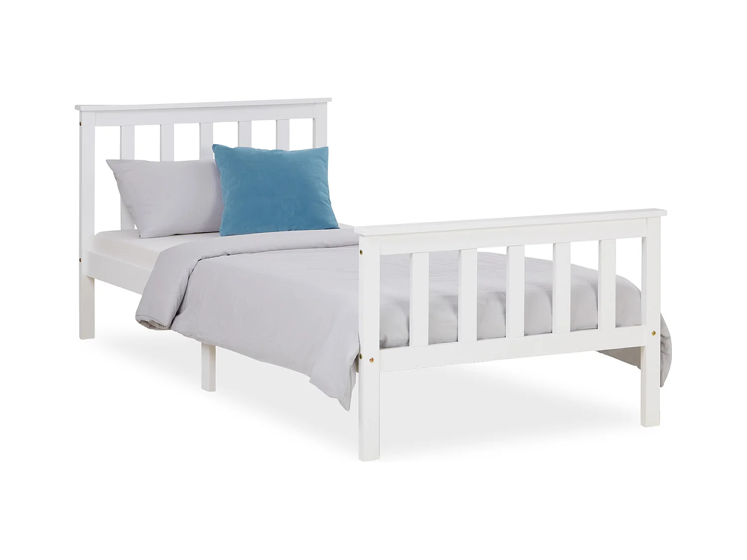 Einzelbett 98x206x82 cm weiß, Massivholz Kiefer Rahmen, Shaker-Stil Tagesbett