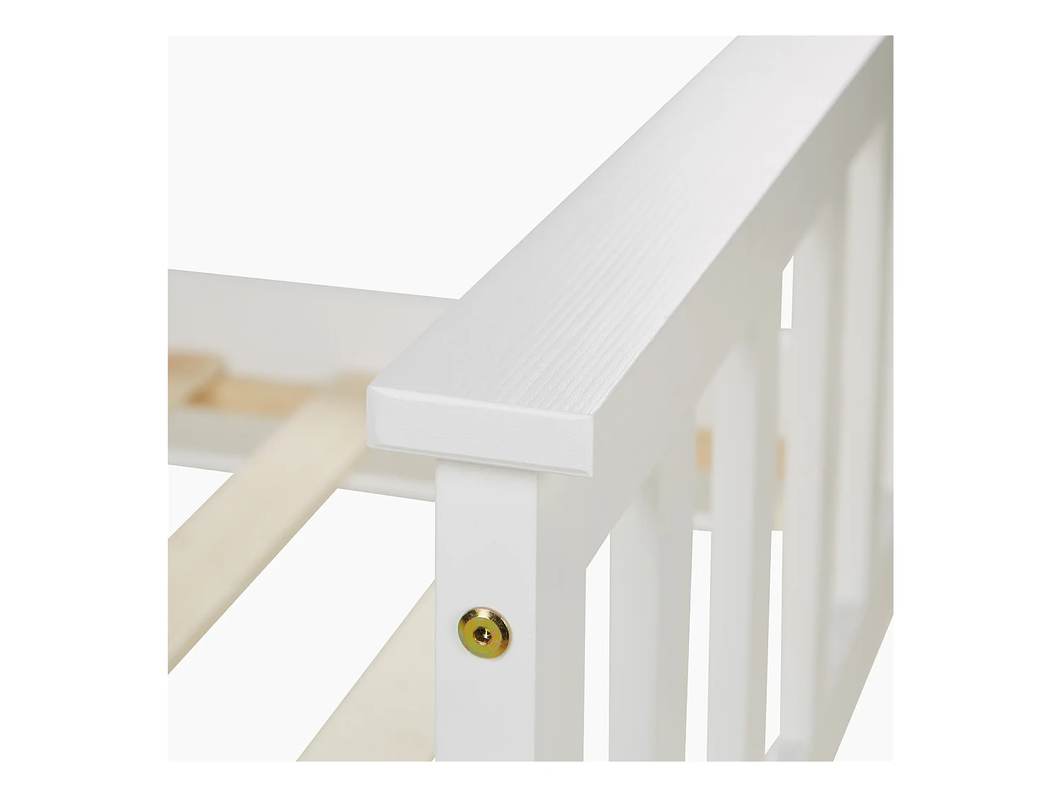 Einzelbett 98x206x82 cm weiß, Massivholz Kiefer Rahmen, Shaker-Stil Tagesbett