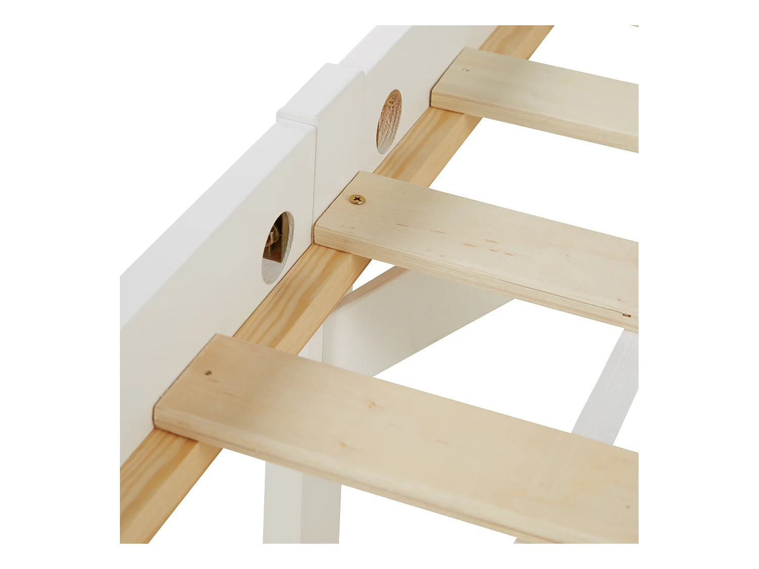 Einzelbett 98x206x82 cm weiß, Massivholz Kiefer Rahmen, Shaker-Stil Tagesbett