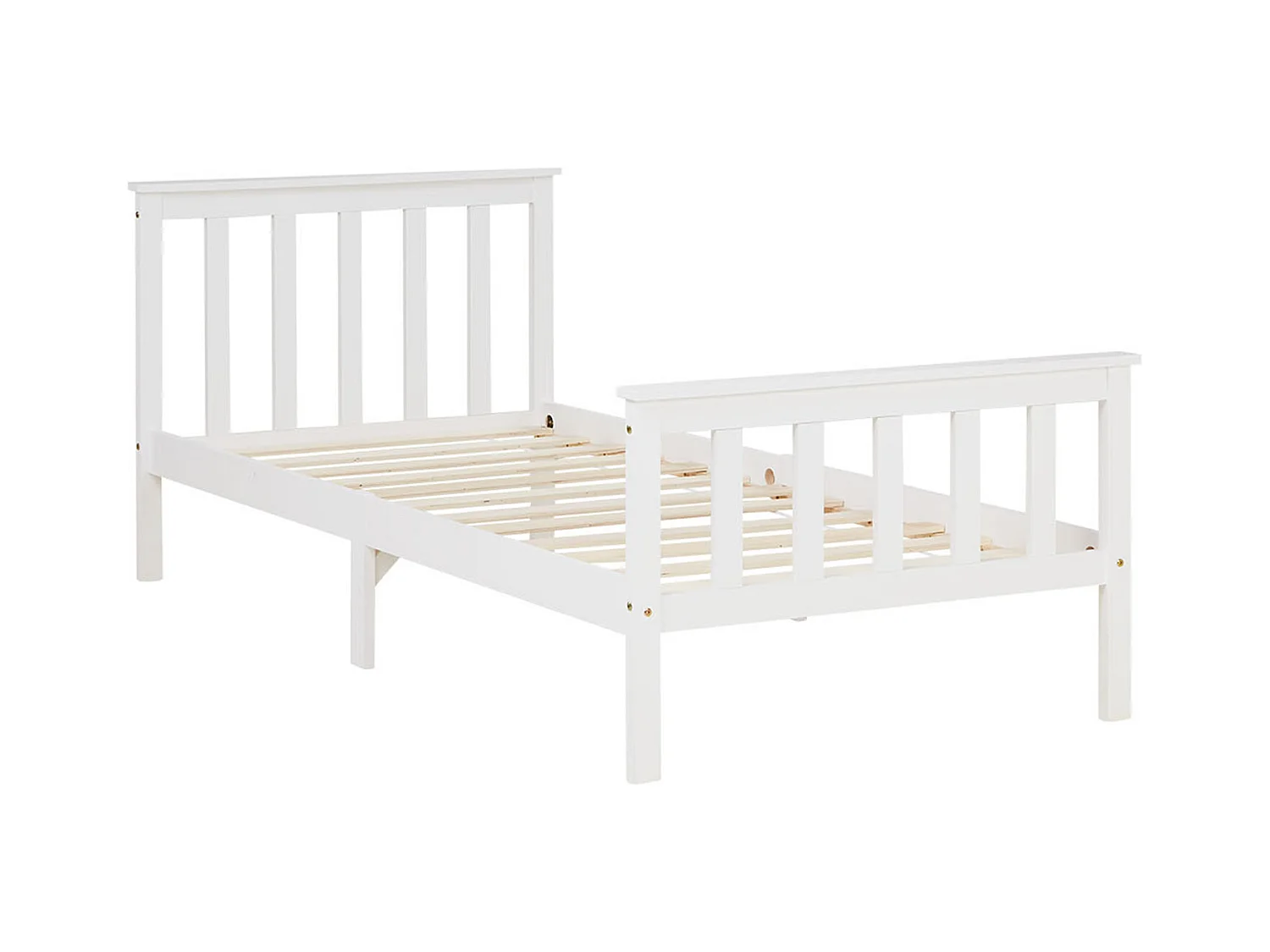 Einzelbett 98x206x82 cm weiß, Massivholz Kiefer Rahmen, Shaker-Stil Tagesbett