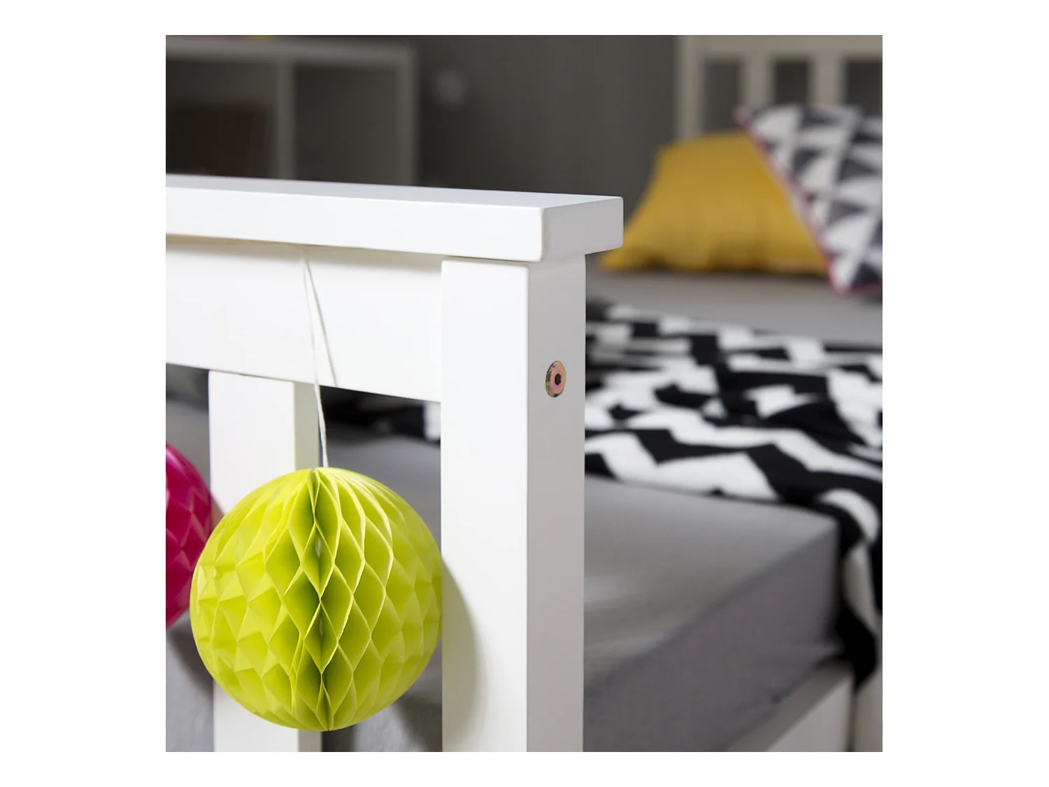 Einzelbett 98x206x82 cm weiß, Massivholz Kiefer Rahmen, Shaker-Stil Tagesbett