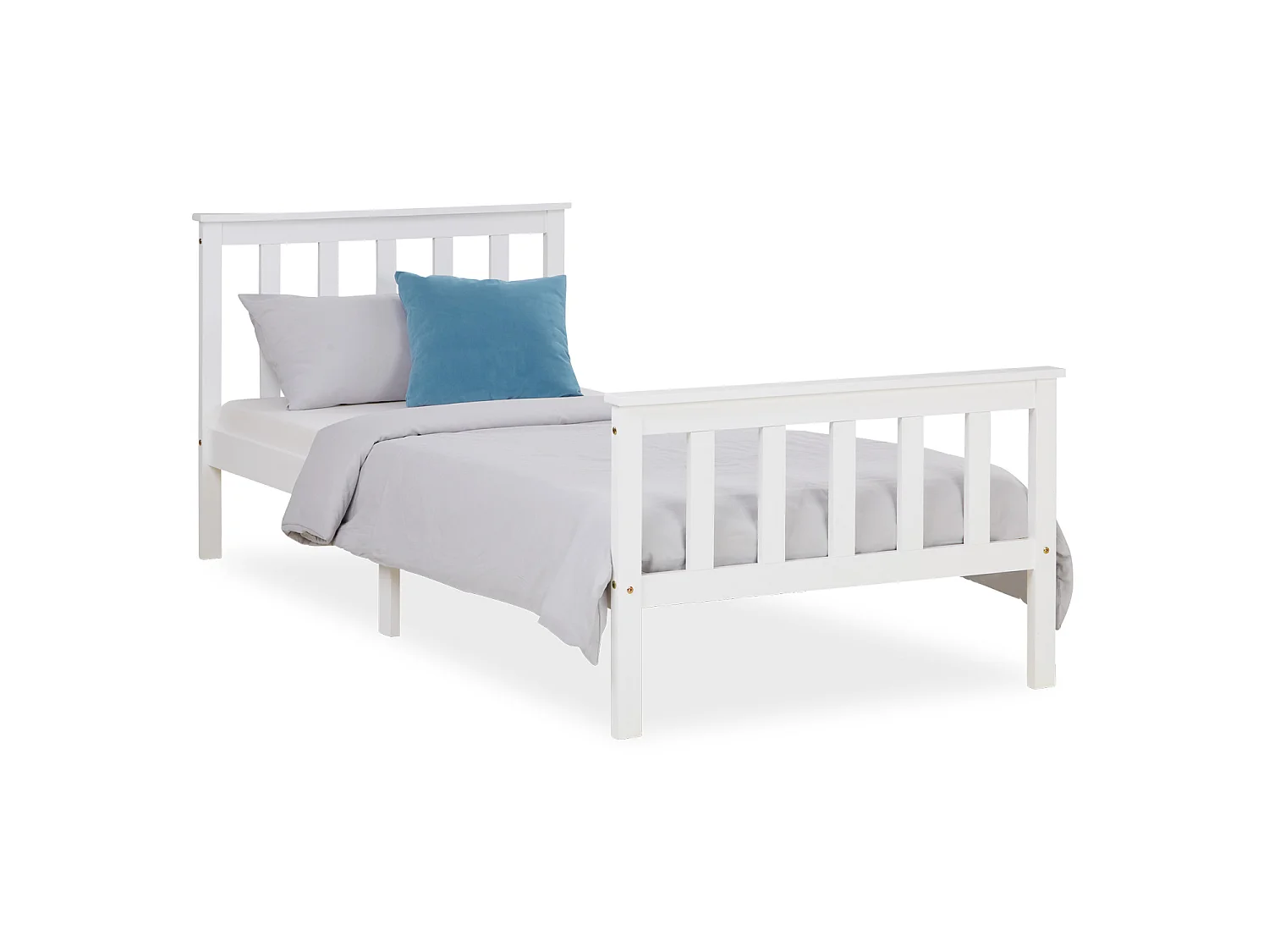 Eenpersoonsbed 98x206x82 cm wit massief dennenhout frame shaker stijl dagbed