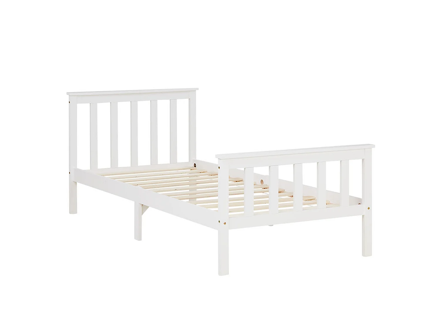 Eenpersoonsbed 98x206x82 cm wit massief dennenhout frame shaker stijl dagbed