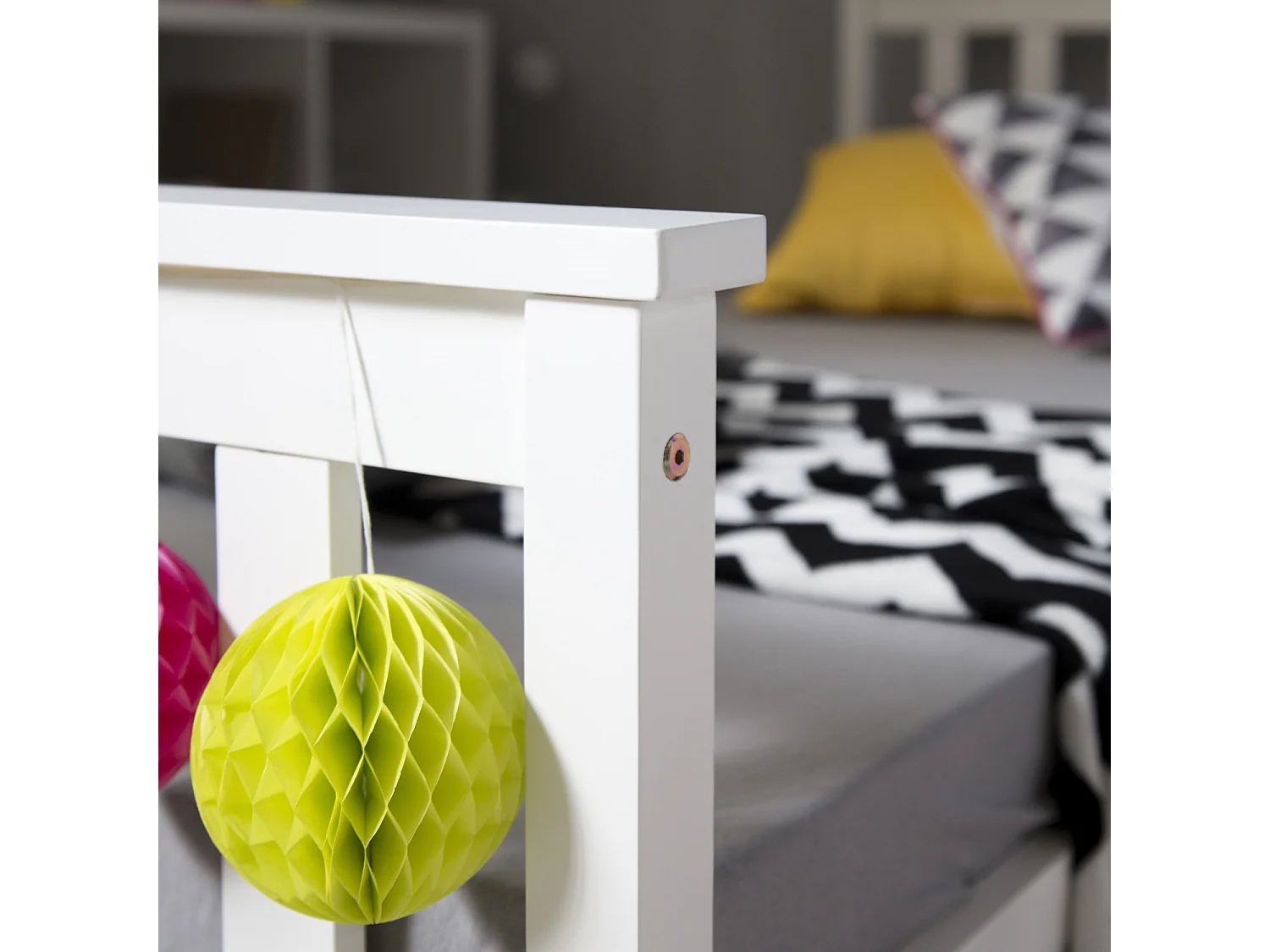 Eenpersoonsbed 98x206x82 cm wit massief dennenhout frame shaker stijl dagbed