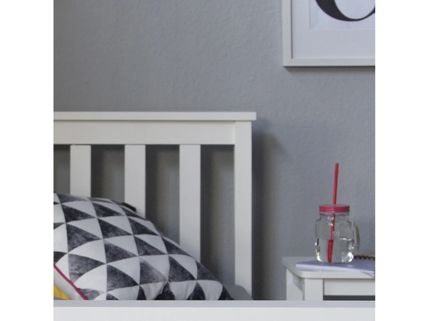 Eenpersoonsbed 98x206x82 cm wit massief dennenhout frame shaker stijl dagbed