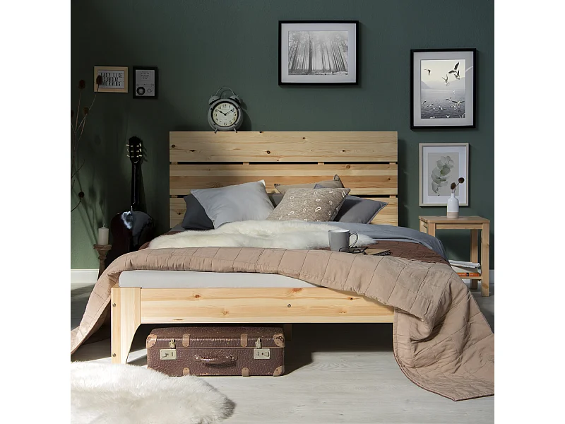 Tweepersoonsbed 140x200 cm Grenen