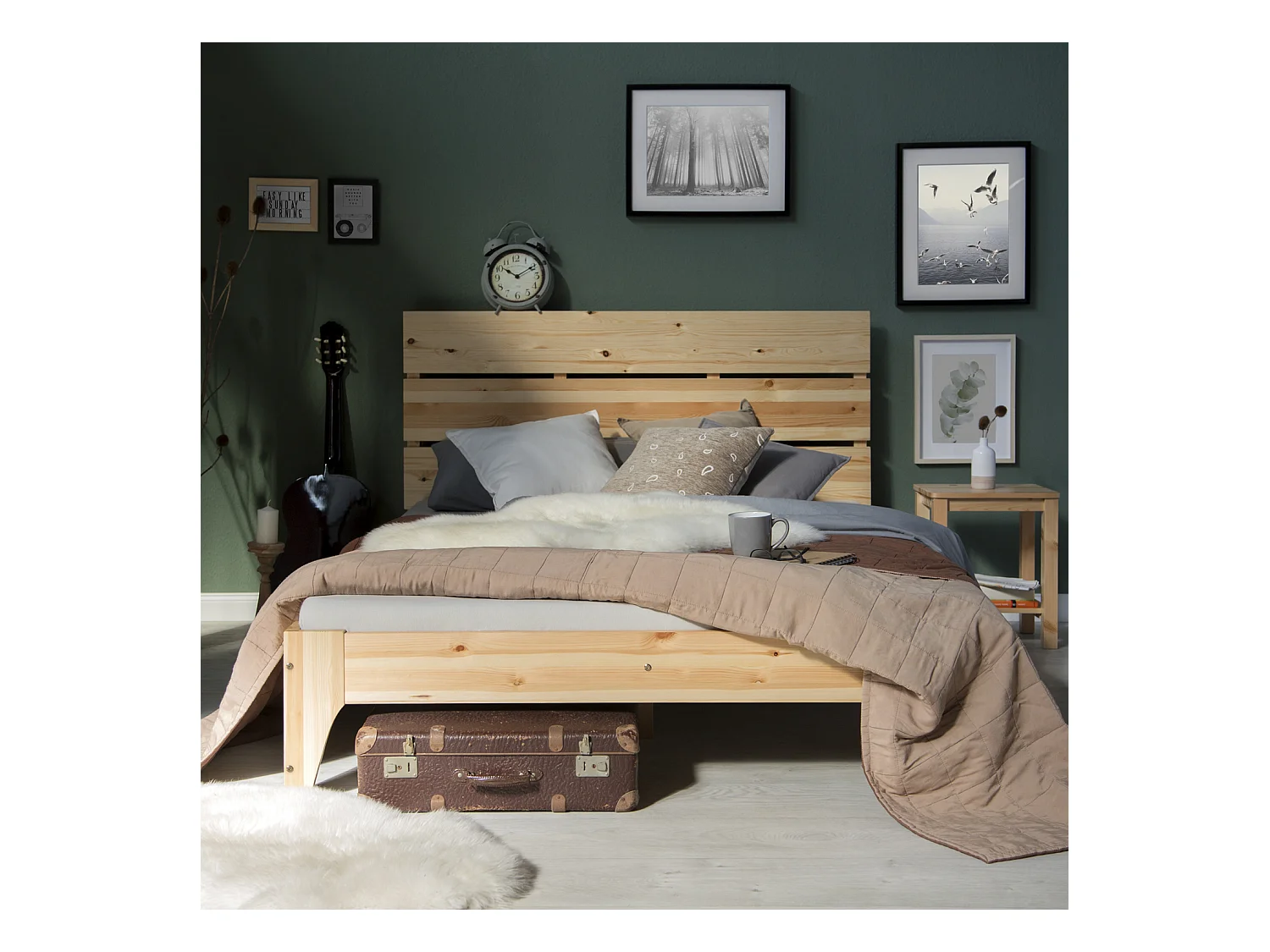 Doppelbett 140x200 cm Kiefer