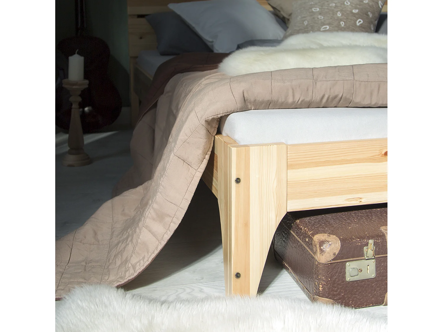 Doppelbett 140x200 cm Kiefer