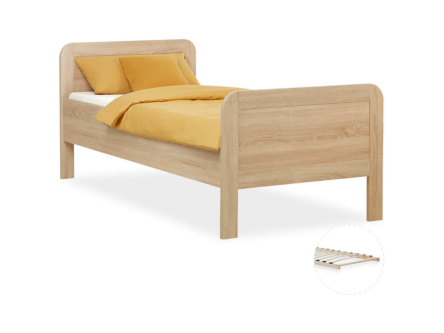 Łóżko 90x200 cm, dębowe, łóżko Comfort