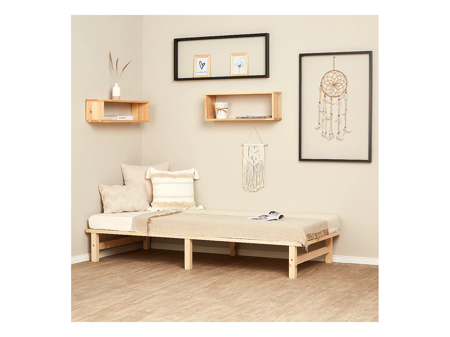 Bedframe 90x200 cm Natuurlijk