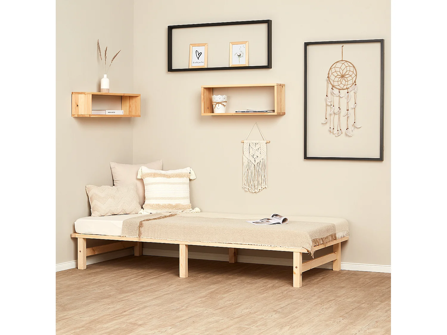 Rama łóżka 90x200 cm Naturalna