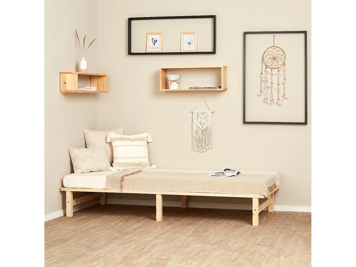 Rama łóżka 90x200 cm Naturalna