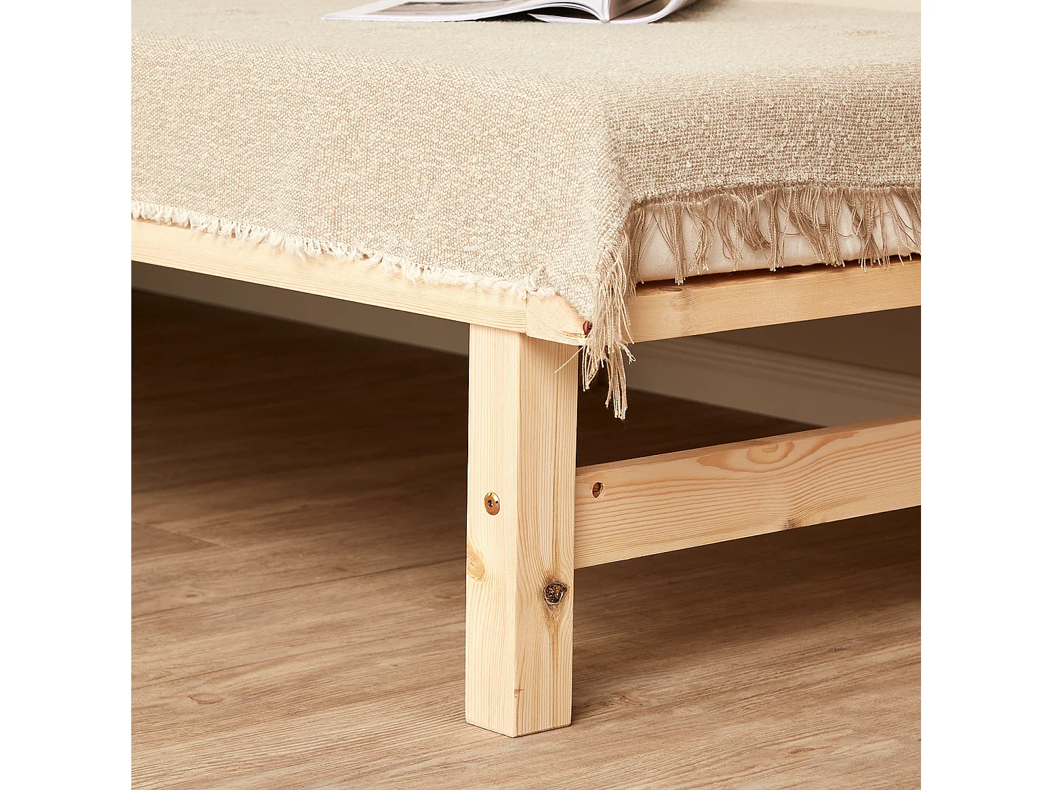 Rama łóżka 90x200 cm Naturalna