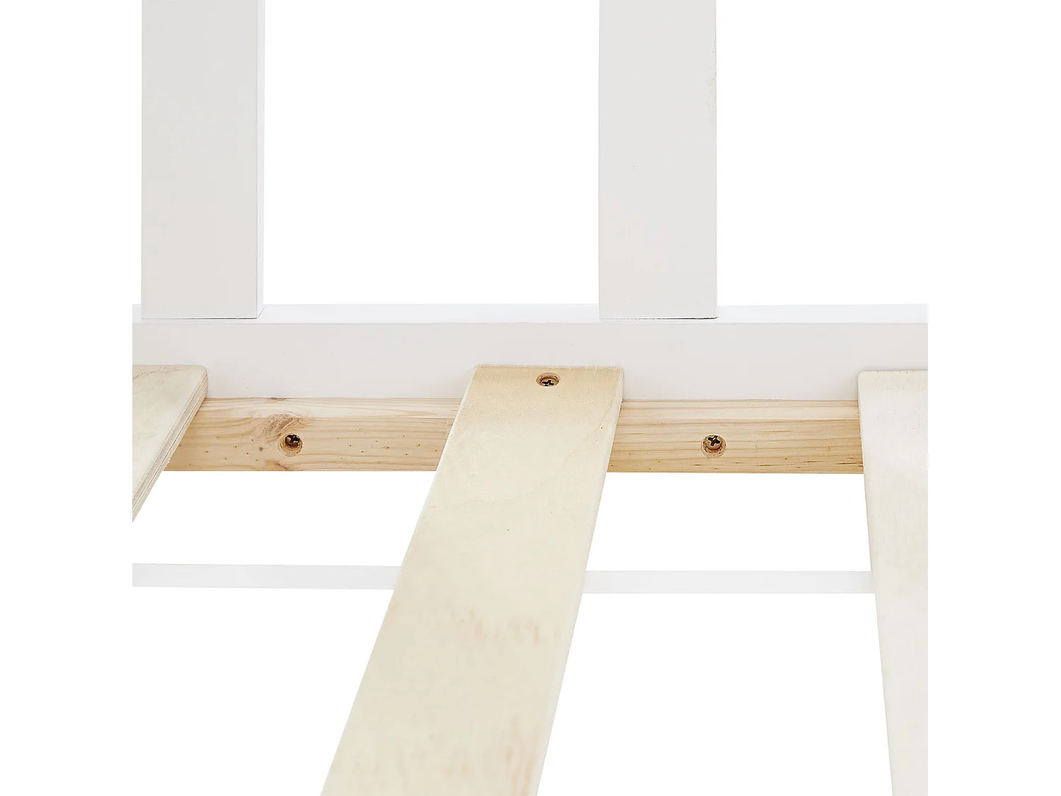 Kinderbodenbett 90x200 cm weiß Montessori-Bett mit Schutzgittern