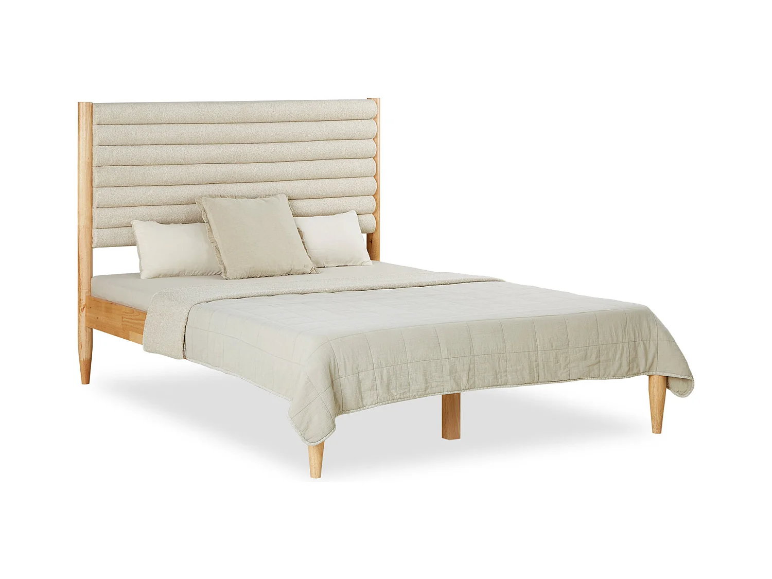 Petit lit double 140x200 cm beige